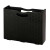 Smead Poly File Box – Black with wave pattern, 3" expansion, die-cut handles, letter/legal size