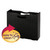 Smead Poly File Box, 3" Expansion, Die-Cut Handles, Letter Size, Black Wave Pattern
