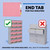 Illustration showing that end tab folders are designed for open shelf filing and do not fit in file drawers properly