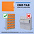 Illustration showing that end tab folders are designed for open shelf filing and do not fit in file drawers properly