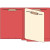 Classification Folders, End Tab, Letter Size, 3/4" Exp, 4 Fasteners, 1 Divider, 11pt Red, 25/Bx