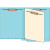 Classification Folders, End Tab, Letter Size, 3/4" Exp, 4 Fasteners, 1 Divider, 11pt Blue, 25/Bx