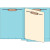 End Tab Classification Folders, 1 Divider, Letter Size, Light Blue, 25/Box