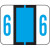 Tab Numeric Label #6 Vinyl 1-1/4W x 1H 500/Roll