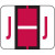 Tab Alphabetic Label Letter J Vinyl 500/Roll