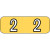 Barkley Numeric Labels, NBAM, 1/2" H x 1 1/2" W, Number 2, Yellow, 500/RL (BANM-2)