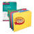 Smead CutLess File Folder, 1/3-Cut Tab, Letter Size, Assorted Colors, 100/Box