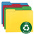 Smead 100% Recycled File Folder, Reinforced 1/3-Cut Tab, Letter Size, Assorted Colors, 100/Box