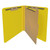 End Tab Pressboard Classification Folders, 1 Divider, Letter Size, Yellow, 10/Box