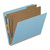 End Tab Pressboard Classification Folders, 2 Dividers, Letter Size, Blue, 10/Box