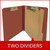 End Tab Pressboard Classification Folders, 2 Dividers, Letter Size, Type III Red, 10 per Box