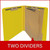 End Tab Pressboard Classification Folders, 2 Dividers, Letter Size, Yellow, 10/Box