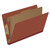 End Tab Pressboard Classification Folders, 1 Divider, Legal Size, Red, 10/Box