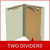 End Tab Pressboard Classification Folders, 2 Dividers, Legal Size, Type III Gray/Green, 10 per Box