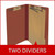 End Tab Pressboard Classification Folders, 2 Dividers, Legal Size, Type III Red, 10 per Box