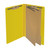 End Tab Pressboard Classification Folders, 2 Dividers, Legal Size, Type III Yellow, 10 per Box