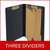 End Tab Pressboard Classification Folders, 3 Dividers, Legal Size, Type III Black, 10 per Box