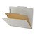 Pressboard Classification Folders, 2/5-Cut, Letter Size, 2" Exp, 1 Divider, Type III Gray, 10/Box