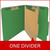 Pressboard Classification Folders, 1 Divider, Letter Size, Moss Green, 10/Box