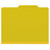 Pressboard Classification Folders, 1 Divider, Letter Size, Yellow, 10/Box
