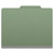 Pressboard Classification Folders, 2 Dividers, Letter Size, Green, 10/Box