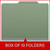 Pressboard Classification Folders, 2 Dividers, Letter Size, Green, 10/Box