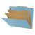 Pressboard Classification Folders, 2/5-Cut, Letter Size, 2" Exp, 2 Dividers, Type III Blue, 10/Box