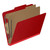 Pressboard Classification Folders, 2 Dividers, Letter Size, Deep Red, 10/Box