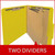 Pressboard Classification Folders, 2 Dividers, Letter Size, Yellow, 10/Box