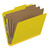 Pressboard Classification Folders, 3 Dividers, Letter Size, Yellow, 10/Box