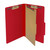 Pressboard Classification Folders, 1 Divider, Legal Size, Deep Red, 10/Box