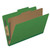 Pressboard Classification Folders, 2/5-Cut, Legal Size, 2" Exp, 1 Divider, Type III Moss Green, 10/Box