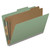 Pressboard Classification Folders, Top Tab, Legal Size, 2" Exp, 2 Dividers, Type III Green, 10/Box