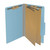 Pressboard Classification Folders, 2 Dividers, Legal Size, Blue, 10/Box