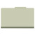 Pressboard Classification Folders, 2 Dividers, Legal Size, Gray/Green, 10/Box
