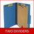 Pressboard Classification Folders, 2 Dividers, Legal Size, Royal Blue, 10/Box