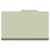 Pressboard Classification Folders, 3 Dividers, Legal Size, Gray/Green, 10/Box