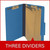 Pressboard Classification Folders, 3 Dividers, Legal Size, Royal Blue, 10/Box