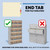 Illustration showing end tab file folders are designed for open shelf filing systems and are not suitable for drawer filing.