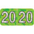 PMA Compatible Year Labels, 2020, Holographic Lime, 3/4 x 1-1/2, 500/RL