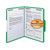 Smead WaterShed/CutLess Fastener Folder, 2 Fasteners, Reinforced 1/3-Cut Tab, Letter Size, Green, 50/Box