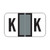 Jeter Alpha Labels, 2800-Series, 15/16 H x 1 5/8 W, Letter K, Gray, 500/Roll, JEAM-K