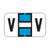Jeter Alpha Labels, 2800-Series, 15/16 H x 1 5/8 W, Letter V, Blue, 500/Roll, JEAM-V