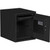 Open black Phoenix Digital Fireproof Safe, showcasing 0.87 cu ft capacity with a shelf and drawer for organized storage
