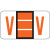 Jeter Alpha Labels Letter V Dark Orange JRAM-V