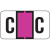 Jeter Alpha Labels, 7200-Series, 15/16 H x 1 5/8 W, Letter C, Pink, 500/Roll