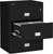 Black Phoenix 3-Drawer Lateral File Cabinet, 31 inches wide, 1-hour fireproof protection, shown with side-by-side hanging files