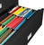 Black Phoenix 3-Drawer Lateral File Cabinet, 44 inches wide showing letter size hanging folders in side by side layout.