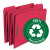 Smead 100% Recycled Folders, Letter Size, 1/3-Cut Reinforced Tab, 2 Fasteners, Red, 50/Box