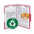 Smead 100% Recycled Folders, Letter Size, 1/3-Cut Reinforced Tab, 2 Fasteners, Red, 50/Box